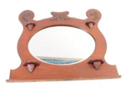 EARLY 20TH CENTURY MAHOGANY OVERMANTLE MIRROR