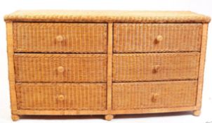 BRITISH MODERN DESIGN - MID CENTURY WICKER CHEST OF DRAWERS