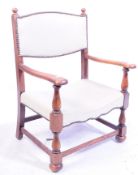 1920S ELM & LEATHER FIRESIDE ARMCHAIR - EASY CHAIR