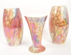 J. FRYER OLDCOURT WARE - SET OF THREE LUSTRE VASES