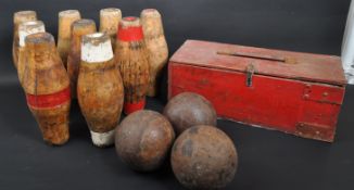 COLLECTION OF 20TH CENTURY WOODEN PUB SKITTLES