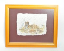 SHIELA COOPER - LIMITED EDITION PRINT OF LEOPARD W/ CUBS