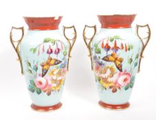 PAIR OF 20TH CENTURY TWIN HANDLED VASES