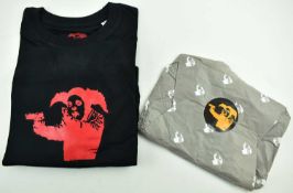 BANKSY - CLOWN WITH GUNS RED/BLACK T-SHIRT LIMITED 1ST EDITION