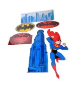 COLLECTION OF BATMAN & SUPERMAN CARDBOARD CUT OUTS