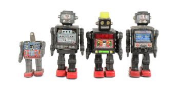 TINPLATE TOYS - X4 JAPANESE HORIKAWA ROBOTS