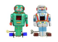 TINPLATE TOYS - X2 VINTAGE JAPANESE NOGUCHI WIND-UP ROBOTS