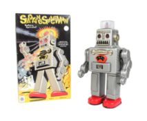 TINPLATE TOYS - VINTAGE HA HA TOY SMOKING SPACEMAN ROBOT