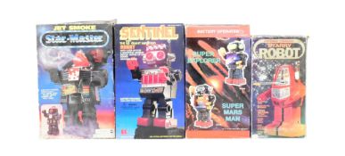 RETRO TOYS - X4 VINTAGE BATTERY OPERATED ROBOTS