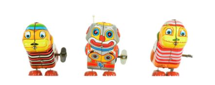 TINPLATE TOYS - X3 JAPANESE YONE WIND-UP ROBOTS