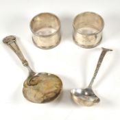 SILVER HALLMARKED NAPKIN RINGS T/W LADELS