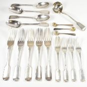 VICTORIAN PART CANTEEN HALLMARKED SILVER CUTLERY - GEORGE ALDWINCKLE