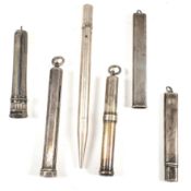 COLLECTION OF HALLMARKED SILVER PROPELLING PENCILS