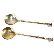 PAIR 19TH CENTURY SILVER HALLMARKED SERVING SPOONS