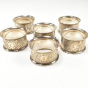 VICTORIAN 19TH CENTURY CASED SET OF 6 SILVER PLATED NAPKIN RINGS