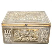 19TH CENTURY SILVER PART GILDED TABLE TOP CIGARETTE BOX