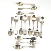 GEORGE III HALLMARKED SILVER SET OF MATCHED 12 TEASPOONS