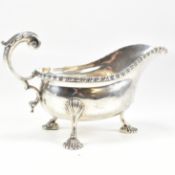 GEORGE V HALLMARKED SILVER GRAVY / SAUCE BOAT