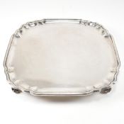 GEORGE V LONDON 1917 HALLMARKED SILVER SALVER TRAY - D&J WELLBY LTD