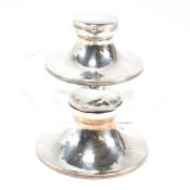EDWARDIAN PAIR OF HALLMARKED SILVER CAPSTAN INKWELLS
