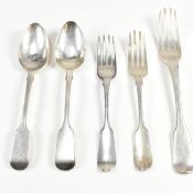 COLLECTION 19TH CENTURY HALLMARKED SILVER FLATWARES