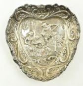 LATE VICTORIAN HALLMARKED SILVER PIN TRAY DISH