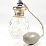 EARLY 20TH CENTURY SILVER & CUT GLASS PERFUME BOTTLE ATOMISER