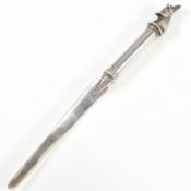 LONDON HALLMARKED SILVER LETTER OPENER WITH RABBIT FINIAL HANDLE
