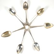 SEVEN 18TH & 19TH CENTURY SILVER SERVING SPOONS