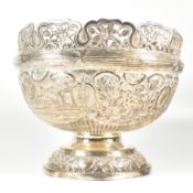 EARLY 20TH CENTURY INDIAN SILVER LARGE FOOTED CENTREPIECE BOWL