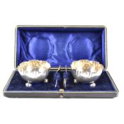 CASED SILVER TABLE SALTS SET - 1893