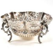 VICTORIAN 19TH CENTURY HALLMARKED SILVER FOOTED BOWL