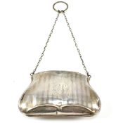 EDWARDIAN HALLMARKED SILVER LADIES PURSE - 1911