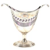 HALLMARKED SILVER FOOTED GLASS LINED BON BON FOOTED DISH BOWL