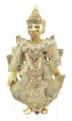 BURMESE 20TH CENTURY GLASS & SEQUIN GILT WOOD MARIONETTE