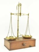 AVERY - LATE VICTORIAN SET OF BRASS AND OAK SCALES