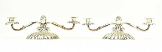 ALPACA DANISH DESIGN - TWO MID CENTURY CENTREPIECE CANDELABRAS