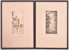 ROBERT HOUSTON RSW (1891-1942) - TWO SIGNED ETCHINGS ON PAPER