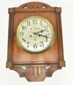 ART DECO STYLE BRACKET WALL CLOCK IN MAHOGANY CASE, JUNGHANS MOVEMENT