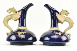 MANNER OF ROBERT HANKE - AUSTRIAN HAND PAINTED BONE CHINA EWERS