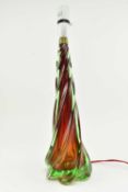 VINTAGE MURANO SOMMERSO TWISTED GLASS BEDSIDE LAMP