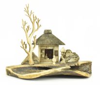 JAPANESE MEIJI PERIOD BONE ORNAMENTAL SCENE