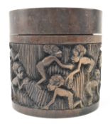 20TH CENTURY AFRICAN TRIBAL HAND CARVED WOODEN CONTAINER