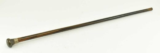 HALLMARKED SILVER & ROSEWOOD SHAFT PROMENADE CANE STICK