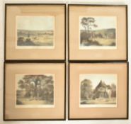 T. SUTHERLAND PRINTED BY R. ACKERMANN- FOUR 19TH CENTURY COLOURED ENGRAVINGS