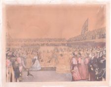 EARLY 19TH CENTURY ENGRAVING OF QUEEN VICTORIA & PRINCE ALBERT