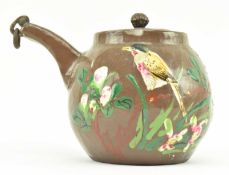 19TH CENTURY JAPANESE BANKO STYLE POTTERY ENAMEL TEAPOT