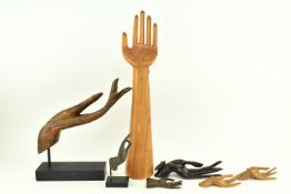 COLLECTION OF SIX VINTAGE GODDESS HANDS INCL. EXAMPLES ON STANDS