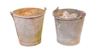TWO VINTAGE GALVANISED FIRE BUCKETS
