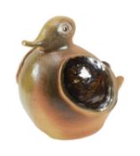 VINTAGE STUDIO POTTERY STONEWARE MODEL OF A DUCK